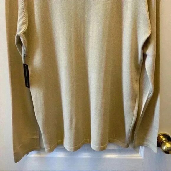 PT nternational Linen Sweater V Neck Pullover Lightweight Beige Size Large NWT - Picture 6 of 15
